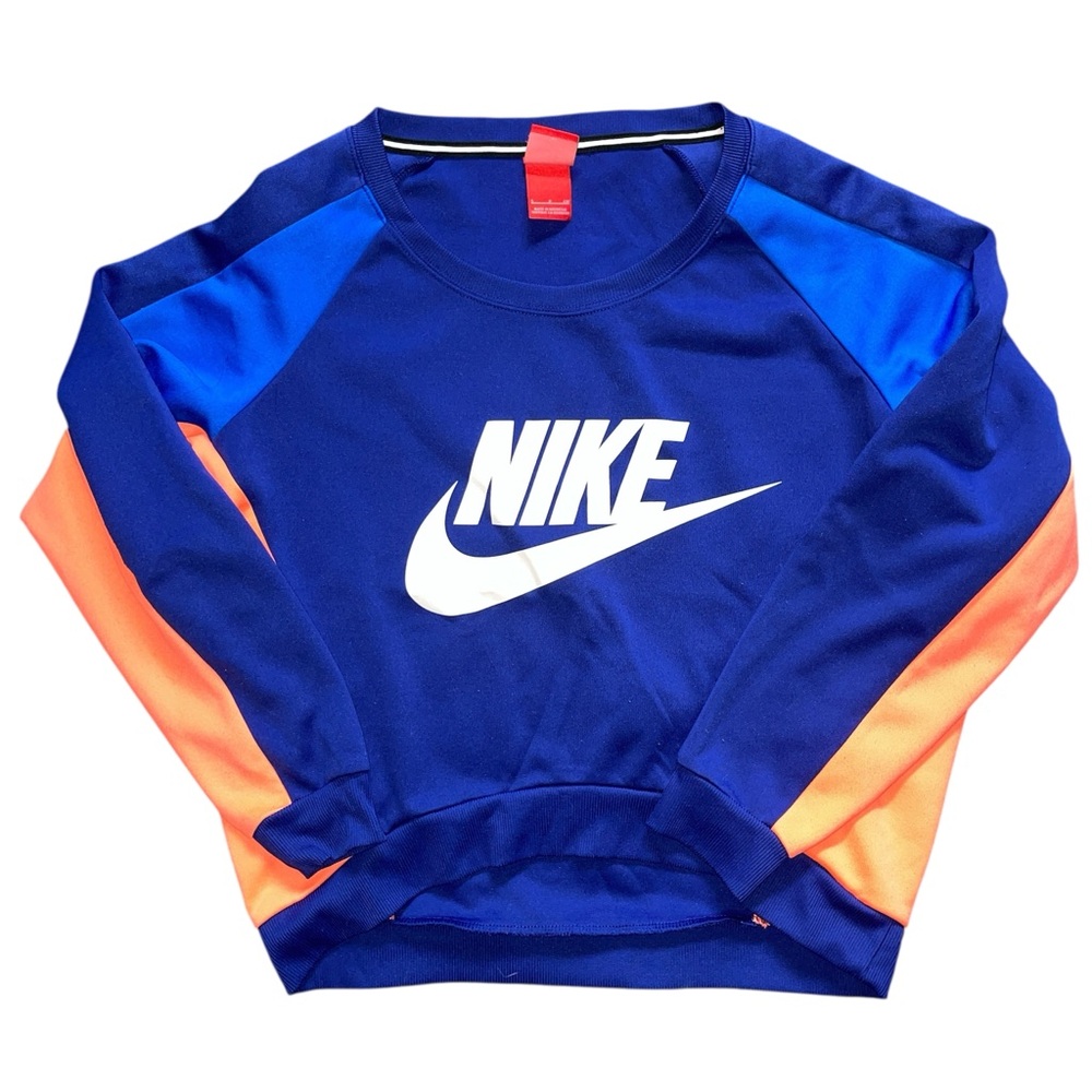 Vintage Nike Royal Blue and Orange Jumper Crewneck